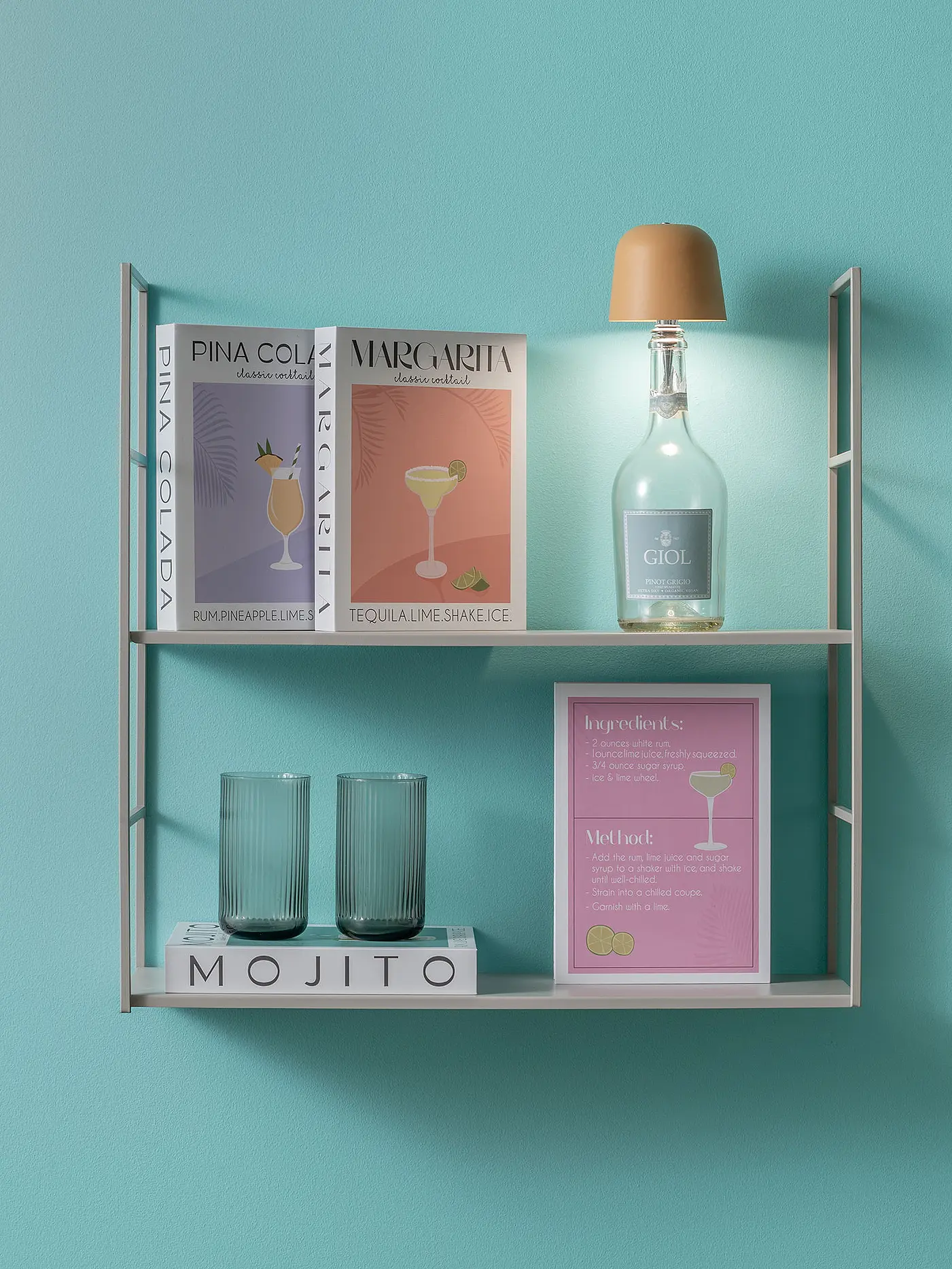 LEITMOTIV | LED Flaschenlampe CONE HAT Tea Green | gelb